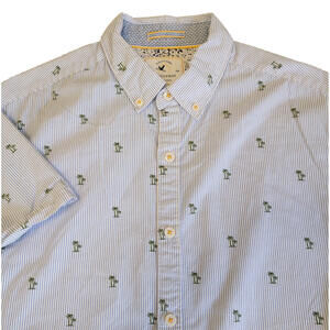 Cactus Man Ricky Singh Mens Button Up Palm Tree Short Sleeve Slim Fit Large